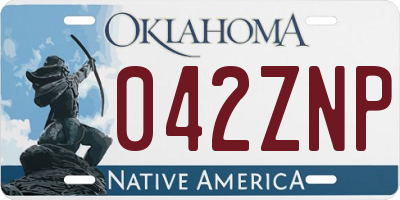 OK license plate 042ZNP