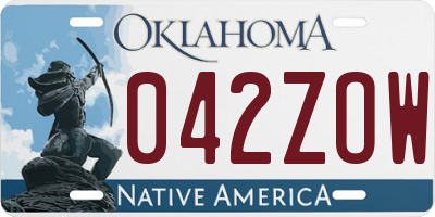OK license plate 042ZOW