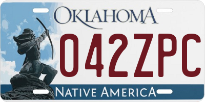 OK license plate 042ZPC