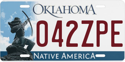 OK license plate 042ZPE