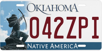 OK license plate 042ZPI