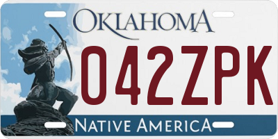 OK license plate 042ZPK