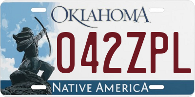 OK license plate 042ZPL