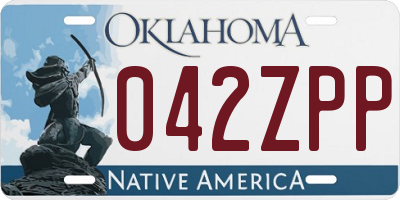 OK license plate 042ZPP
