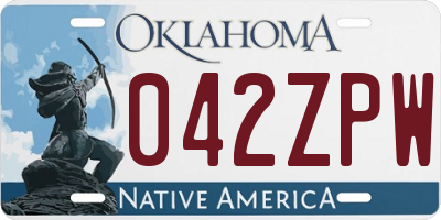 OK license plate 042ZPW