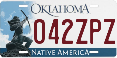 OK license plate 042ZPZ