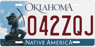 OK license plate 042ZQJ