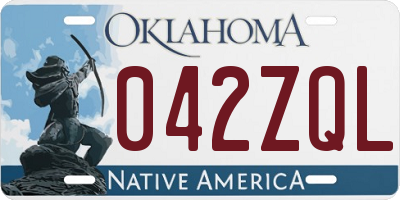 OK license plate 042ZQL