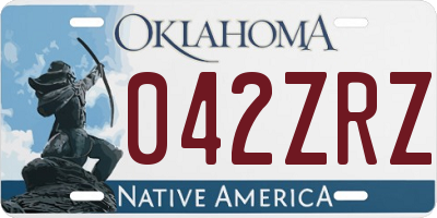 OK license plate 042ZRZ