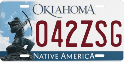 OK license plate 042ZSG