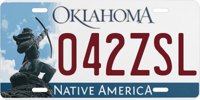 OK license plate 042ZSL