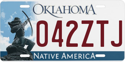 OK license plate 042ZTJ