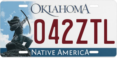 OK license plate 042ZTL