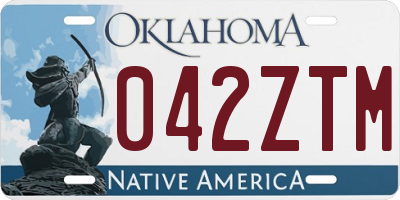 OK license plate 042ZTM