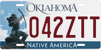 OK license plate 042ZTT