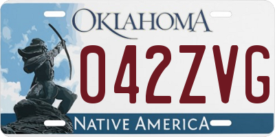 OK license plate 042ZVG