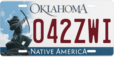 OK license plate 042ZWI