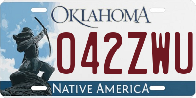 OK license plate 042ZWU