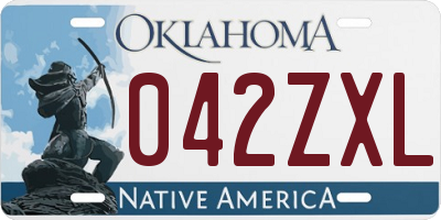 OK license plate 042ZXL