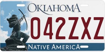 OK license plate 042ZXZ