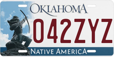 OK license plate 042ZYZ