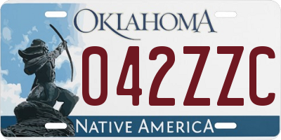 OK license plate 042ZZC