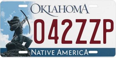 OK license plate 042ZZP