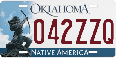 OK license plate 042ZZQ