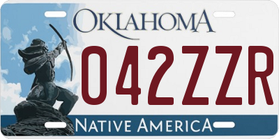 OK license plate 042ZZR