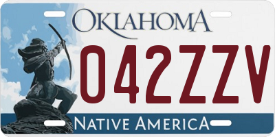 OK license plate 042ZZV