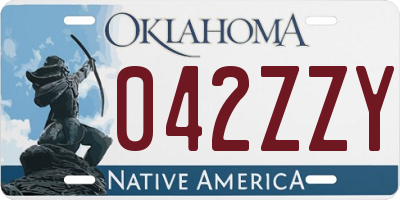 OK license plate 042ZZY