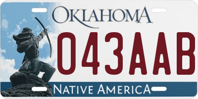 OK license plate 043AAB
