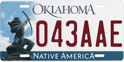 OK license plate 043AAE