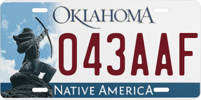 OK license plate 043AAF