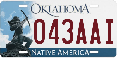 OK license plate 043AAI