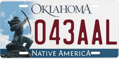 OK license plate 043AAL