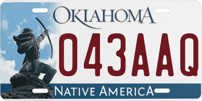 OK license plate 043AAQ
