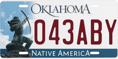 OK license plate 043ABY