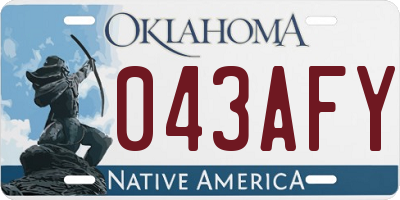 OK license plate 043AFY