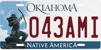 OK license plate 043AMI