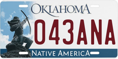 OK license plate 043ANA