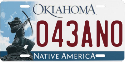 OK license plate 043ANO