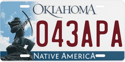 OK license plate 043APA
