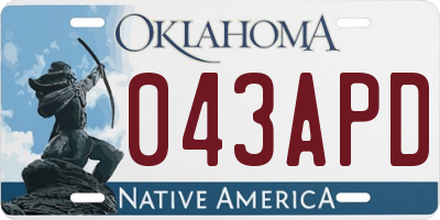 OK license plate 043APD
