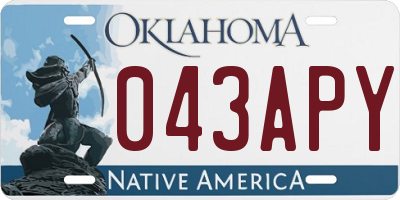 OK license plate 043APY