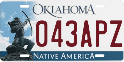 OK license plate 043APZ