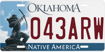 OK license plate 043ARW