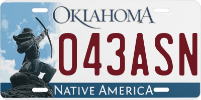 OK license plate 043ASN