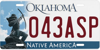OK license plate 043ASP