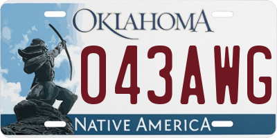 OK license plate 043AWG